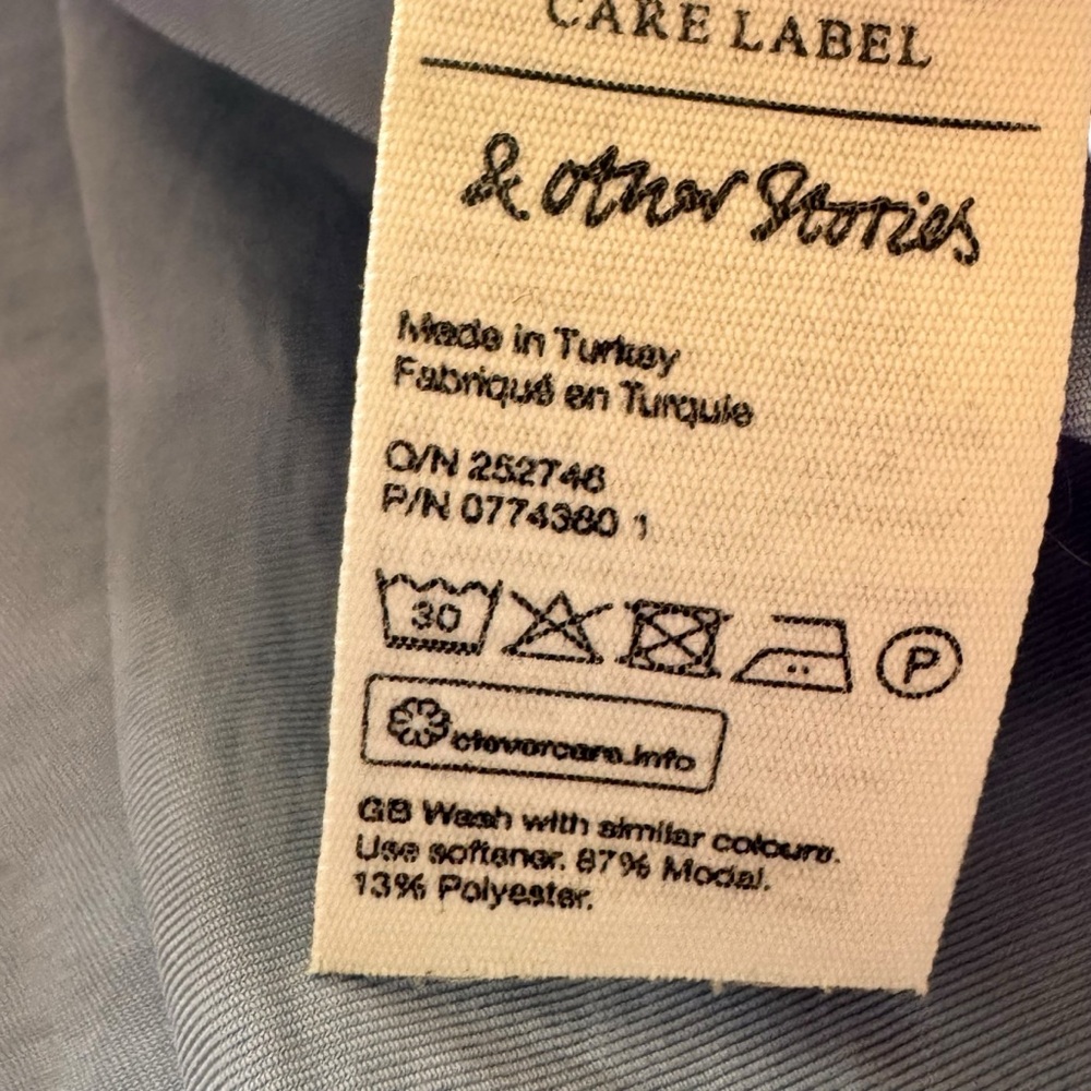 & OTHER STORIES Asymmetric Mini Shirt Dress Light Blue size 10 - Picture 10 of 11